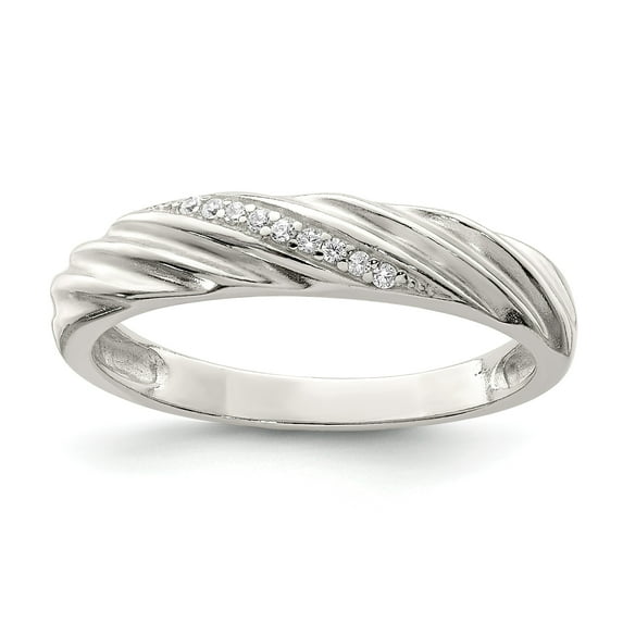 Sterling Silver CZ Ring - Size 6