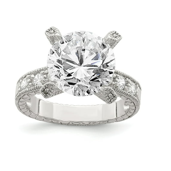 Sterling Silver CZ Ring - Size 8