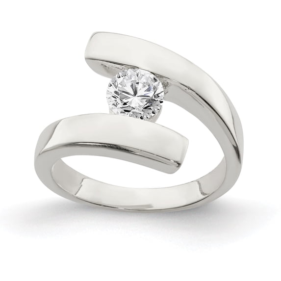 Sterling Silver CZ Ring - Size 8