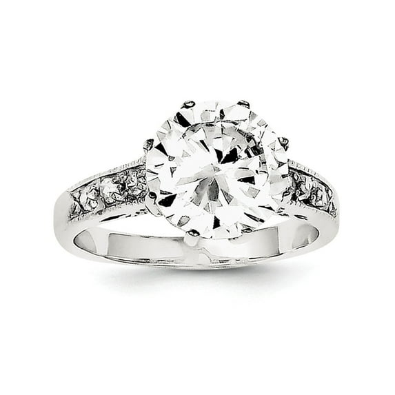 Sterling Silver CZ Ring - Size 8
