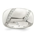 thumbnail image 1 of Sterling Silver CZ Slanted Lines Ring - Size 6, 1 of 1