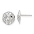 thumbnail image 1 of Sterling Silver CZ Solar Chakra w/Triangle Center Post Earrings, 1 of 3