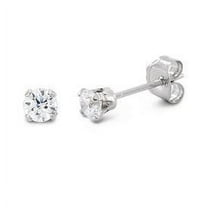 Sterling Silver CZ Stud Earrings 3MM (OneSize)