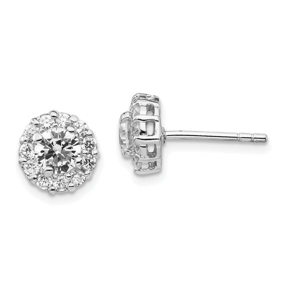 Sterling Silver CZ Stud Earrings