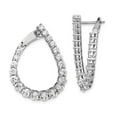 thumbnail image 1 of Sterling Silver CZ Teardrop Front & Back Hoop Earrings, 1 of 1