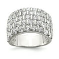 thumbnail image 1 of Sterling Silver CZ Wide Band Ring - Size 6, 1 of 2
