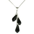 thumbnail image 1 of Sterling Silver Cable Chain Necklace Black Teardrop Pendant Made with Swarovski(R) Crystals 22", 1 of 3