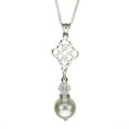 thumbnail image 1 of Sterling Silver Cable Chain Necklace Simulated Pearl Pendant Made with Swarovski Crystals, 18", 1 of 4