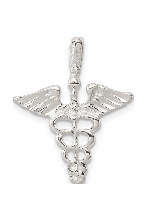 Sterling Silver Caduceus Charm (25 X 19) Made In United States qc153