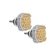thumbnail image 1 of Sterling Silver Canary Yellow Diamond Fine Earrings 1/8 Ctw., 1 of 2