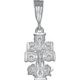thumbnail image 1 of Sterling Silver Caravaca Cross Pendant Necklace Diamond Cut Finish with Chain, 1 of 3