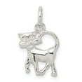 thumbnail image 1 of 925 Sterling Silver Solid Cat Charm 15x13mm Wide Pendant Necklace for Women - 1.1 Grams, 1 of 4