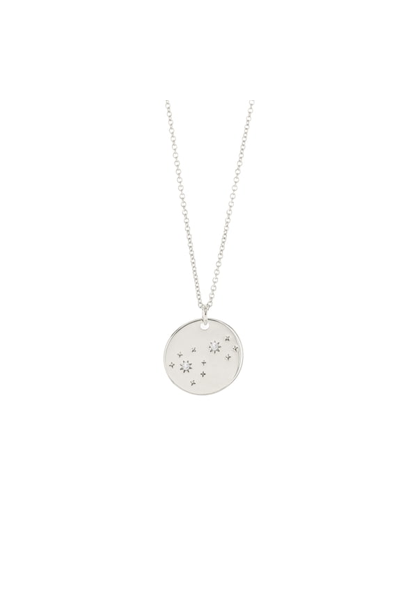 Sterling Silver Celestial Horoscope Astrology Zodiac Scorpio Star Constellation Coin Necklace