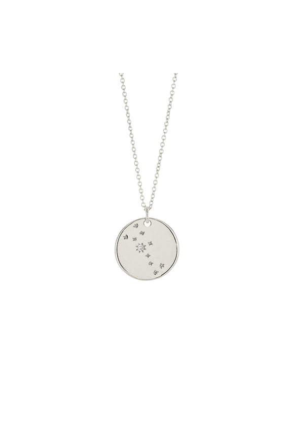 Sterling Silver Celestial Horoscope Astrology Zodiac Taurus Star Constellation Coin Necklace