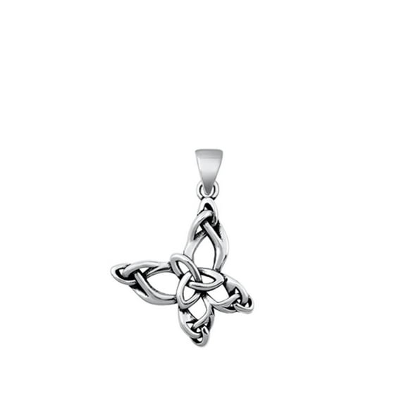 Sterling Silver Celtic Butterfly Pendant Love Knot Oxidized Charm 925 New Jewelry Female Unisex