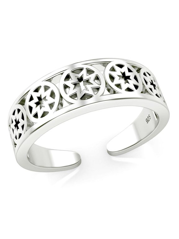 Sterling Silver Celtic Cross Adjustable Toe Band Ring