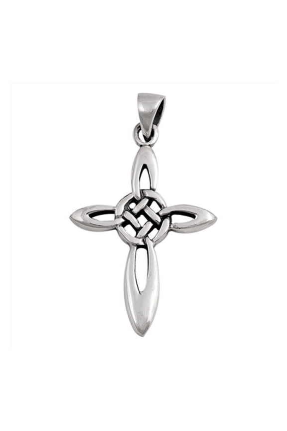 Sterling Silver Celtic Cross Pendant Loop Infinity Knot Braid Charm 925 New Jewelry Female Unisex