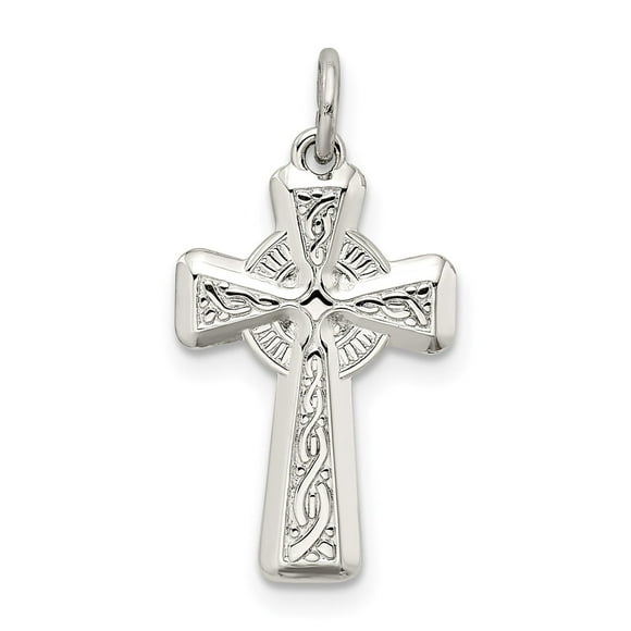 Sterling Silver Celtic Cross Pendant Necklace for Men and Women with Interwoven Design Polished Edges Religious Jewelry Christian Symbol of Faith Spiritual Charm