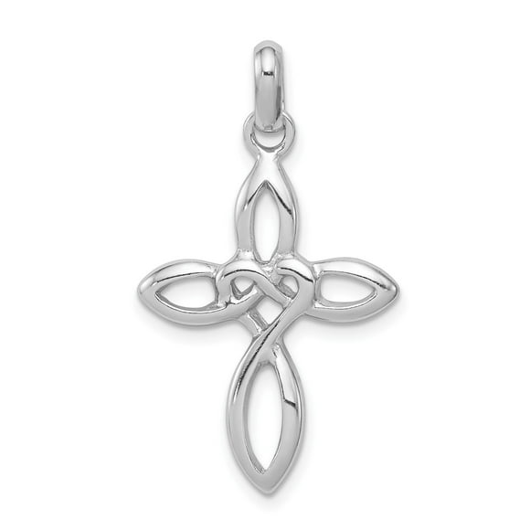 Sterling Silver Celtic Cross Pendant Necklace for Men and Women with Interwoven Openwork Design Spiritual Statement Jewelry Polished Looped Faith Symbol Artisan Style
