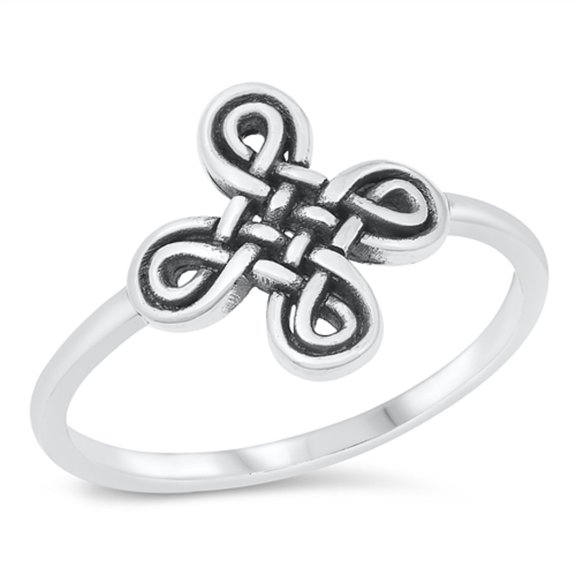 Sterling Silver Celtic Cross Ring Size 9
