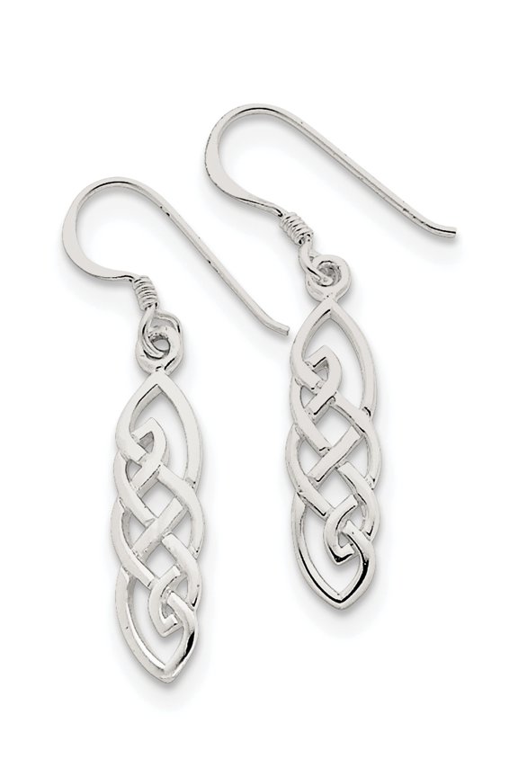Sterling Silver Celtic Design Dangle Earrings (36 X 7) Made In Thailand qe3361