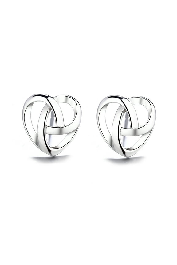 Sterling Silver Celtic Heart Earring Studs