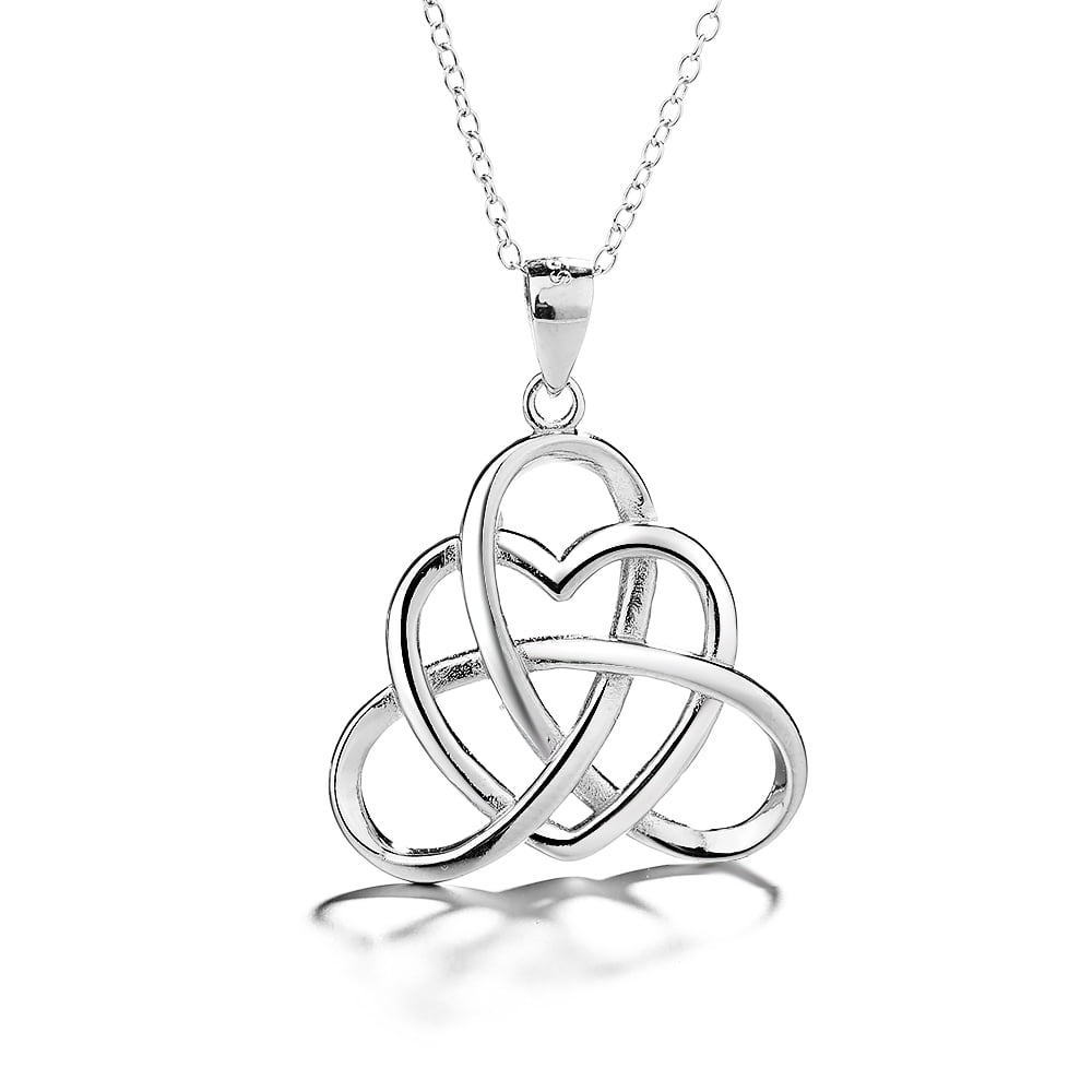 Sterling Silver Celtic Heart Pendant Necklace - Walmart.com