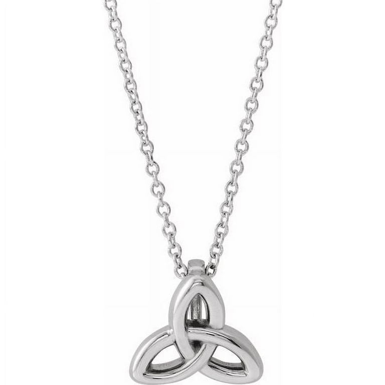 Sterling Silver Celtic-Inspired Trinity 16-18 Sterling Silver Celtic-Inspired Trinity 16-18