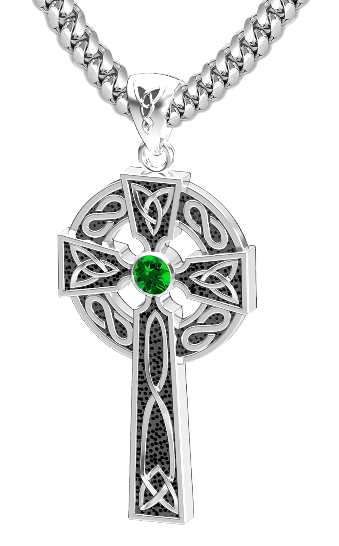 Gemstone Celtic Knot Cross Pendant | Gaelsong