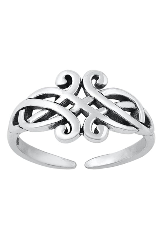 Sterling Silver Celtic Knot Infinity Toe Ring Adjustable Midi Band 925 Jewelry Female Unisex