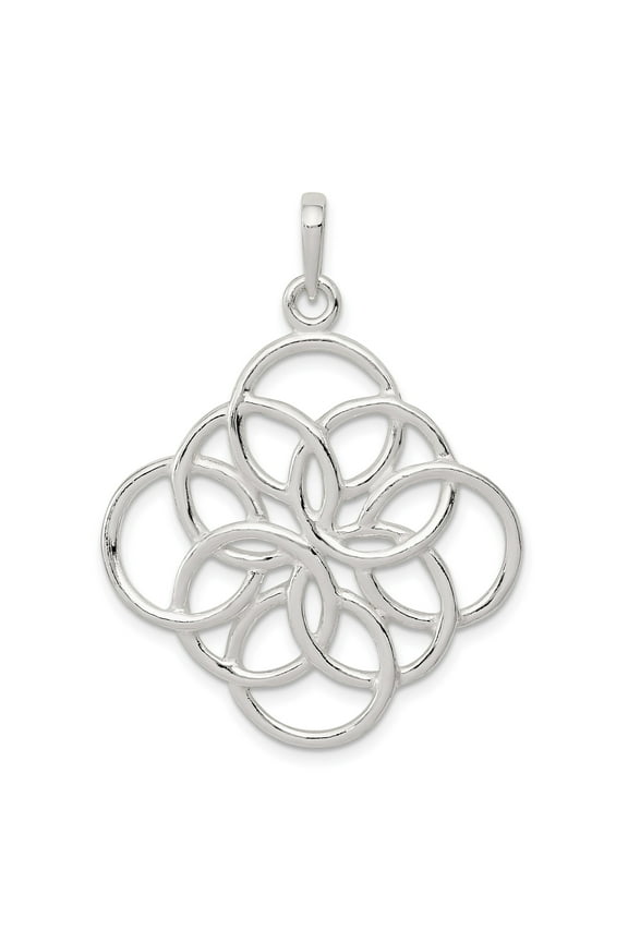 Sterling Silver Celtic Knot Pendant Necklace for Women with Interlocking Infinity Loop, Unity Symbol, Elegant Openwork Spiritual Jewelry for Casual or Formal Wear