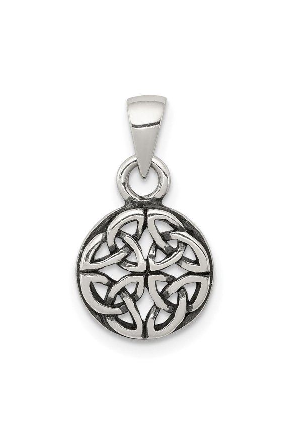 925 Sterling Silver Celtic Knot Pendant Charm, Antiqued Eternity Circle Design
