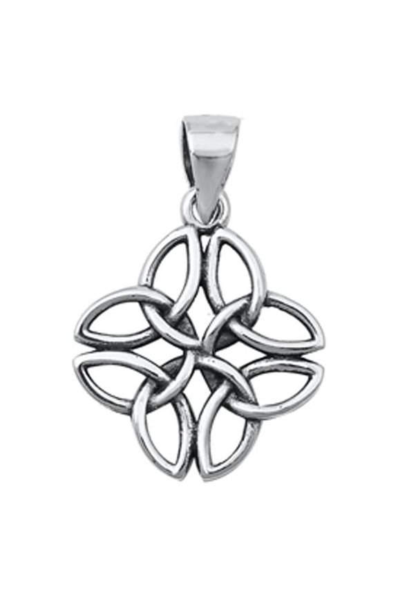 Sterling Silver Celtic Knot Pendant Oxidized Loyality Commitment Charm Jewelry Female Unisex