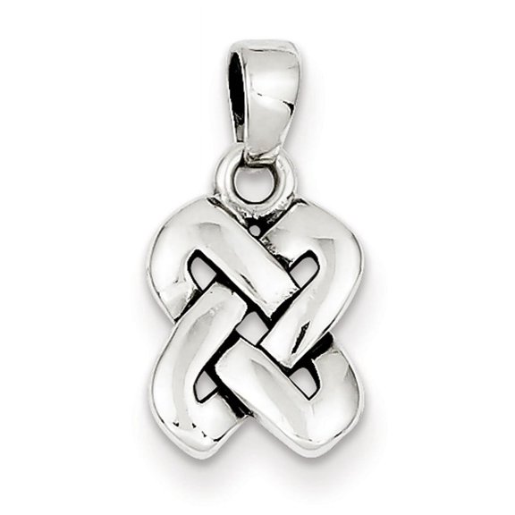 925 Sterling Silver Solid Polished Celtic Knot Pendant Necklace 18.9x10mm Wide Pendant for Women