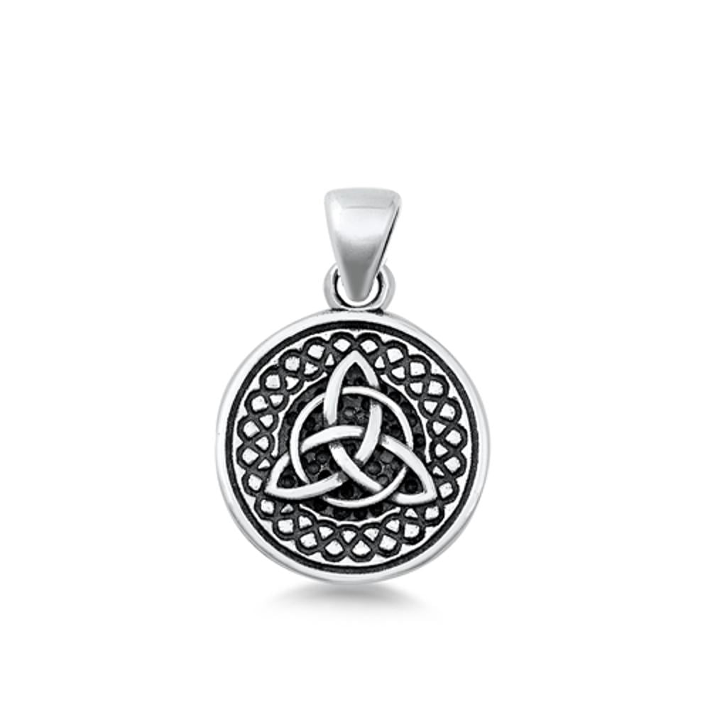 Sterling Silver Celtic Knot Pendant Triquetra Trinity Weave Medallion ...