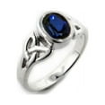thumbnail image 1 of Sterling Silver Celtic Knot and Created Blue Sapphire Ring, 1 of 1