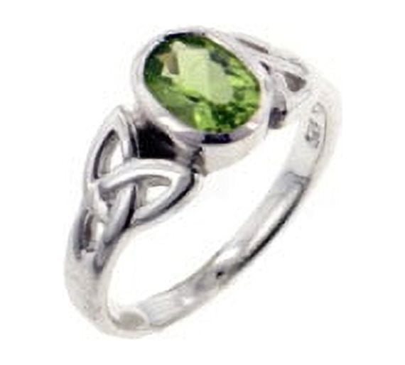 Mesmerizing Peridot & Diamonds Stackable Ring in 14k Solid Gold