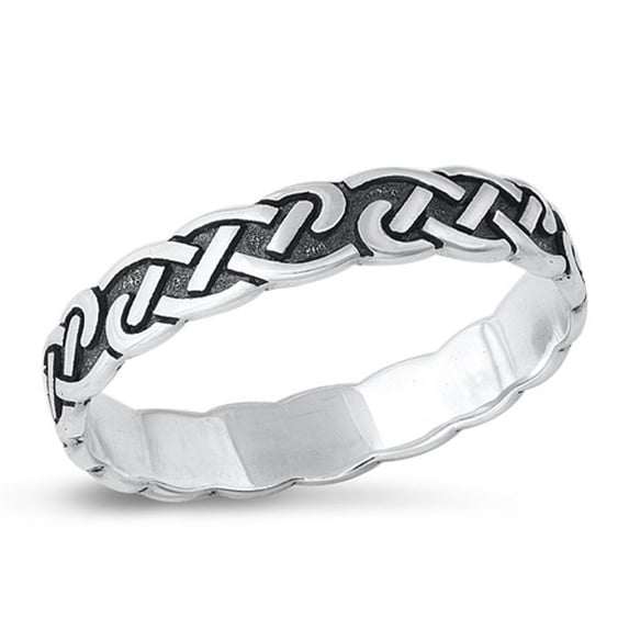 Sterling Silver Celtic Ring .925 Weave Band Jewelry Female Male Unisex Size 12