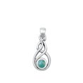 thumbnail image 1 of Sterling Silver Celtic Style Simulated Turquoise Pendant .925 Charm Jewelry Female Unisex, 1 of 3