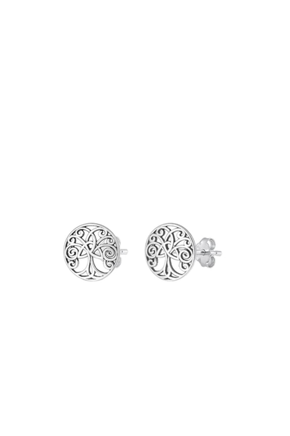 Sterling Silver Celtic Tree of Life High Polished Earrings .925 New Jewelry Female Unisex