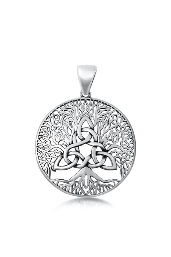 Sterling Silver Celtic Tree of Life Pendant Love Loyality Knot Charm 925 Jewelry Female Unisex