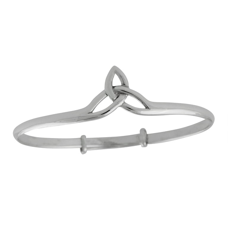 Sterling Silver Celtic Double Trinity Knot Bangle Bracelet Sterling Silver Celtic Double Trinity Knot Bangle Bracelet