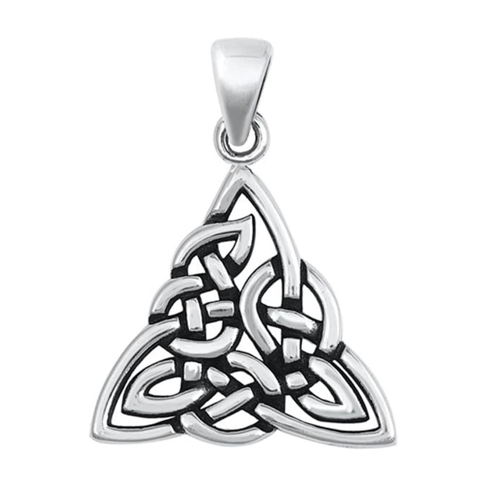 Sterling Silver Celtic Trinity Knot Pendant Triquetra Triangle Weave ...