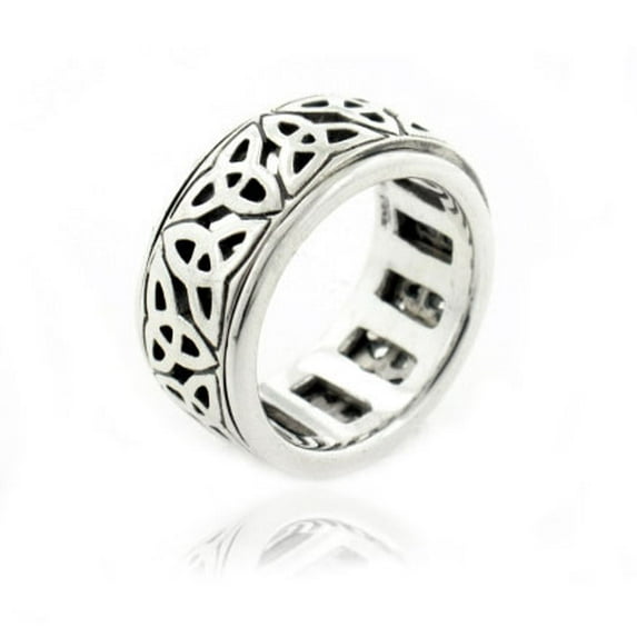 Sterling Silver Celtic Trinity Knot Triquetra Spin Meditation Motion Ring