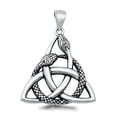thumbnail image 1 of Sterling Silver Celtic Triquetra Pendant Trinity Snake Serpent Triangle Charm Jewelry Female Unisex, 1 of 3