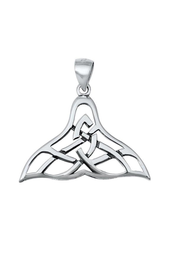 Sterling Silver Celtic Whale Tail Pendant Triquetra Trinity Animal Ocean Charm Jewelry Female Unisex