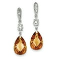 thumbnail image 1 of Sterling Silver Champagne CZ Dangle Post Earrings Sterling Silver Earrings, 1 of 1