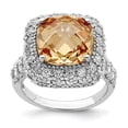 thumbnail image 1 of Sterling Silver Champagne & Clear CZ Ring QR4313, 1 of 5