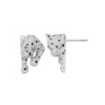 thumbnail image 1 of Gem & Harmony Sterling Silver Cheetah Earrings with Cubic Zirconia (CZ)s for Women, 1 of 6