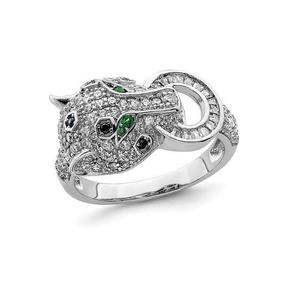 Sterling Silver Cheetah Ring with Cubic Zirconia (CZ)s